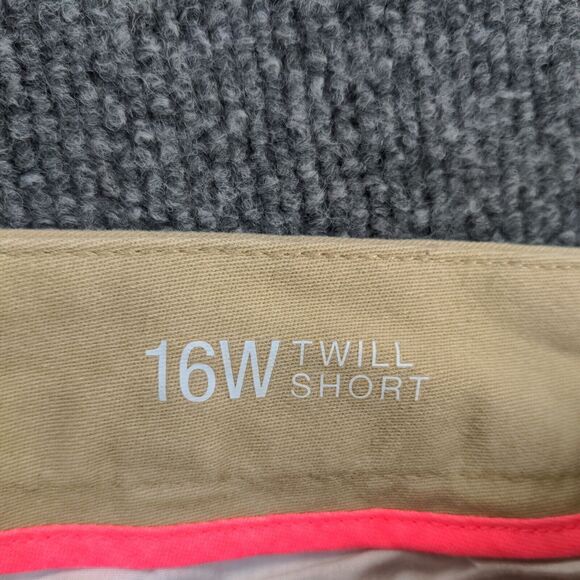 ANA Women's Twill Chino Shorts Tan Size 16W Cotton Spandex Blend Slash Pockets - Picture 12 of 13